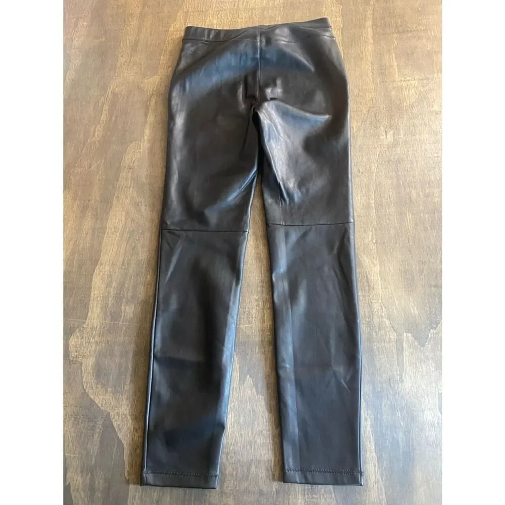 Free People Black Faux Leather Skinny Pants